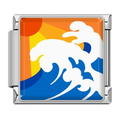 Silver Blue and Orange Wave with Sun