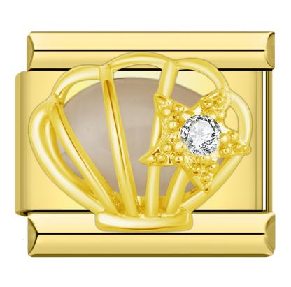 Gold Raised Bling Seashell