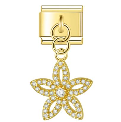 Gold Bling Flower Pendant / Dangle