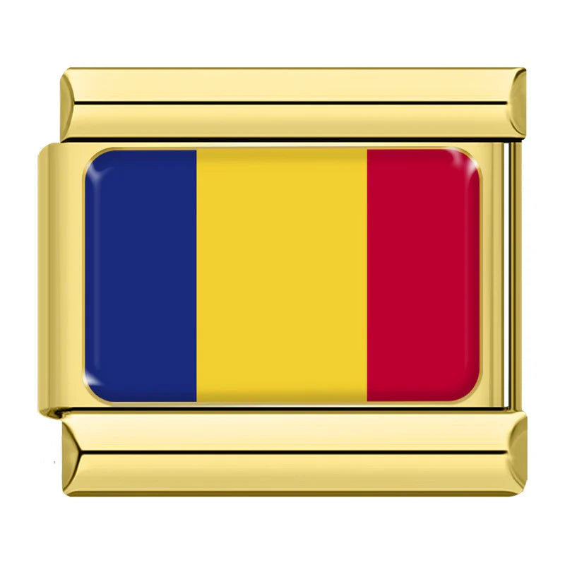 Gold Romania Flag