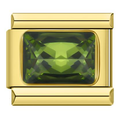 Gold Green Rectangle Bling / Stone