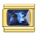 Gold Dark Blue Rectangle Bling / Stone