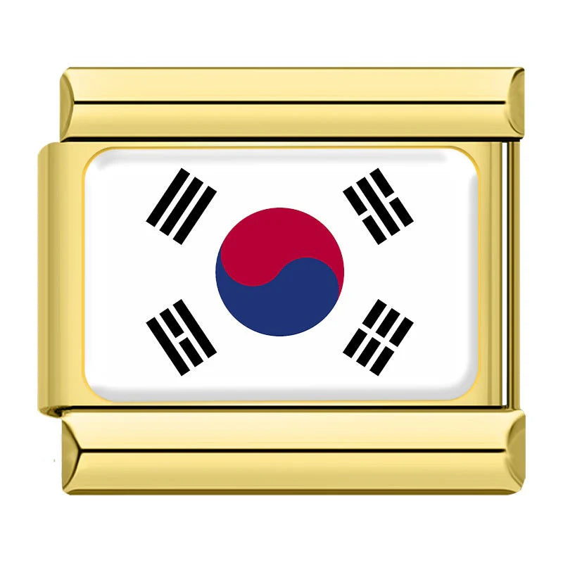 Gold South Korea Flag