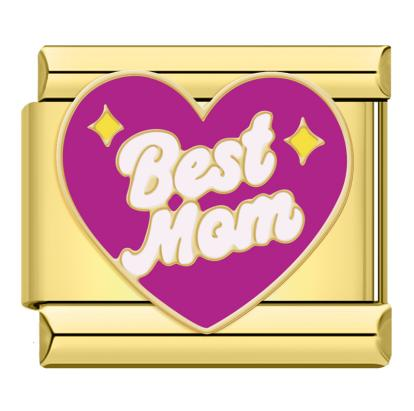 Gold Best Mom Heart
