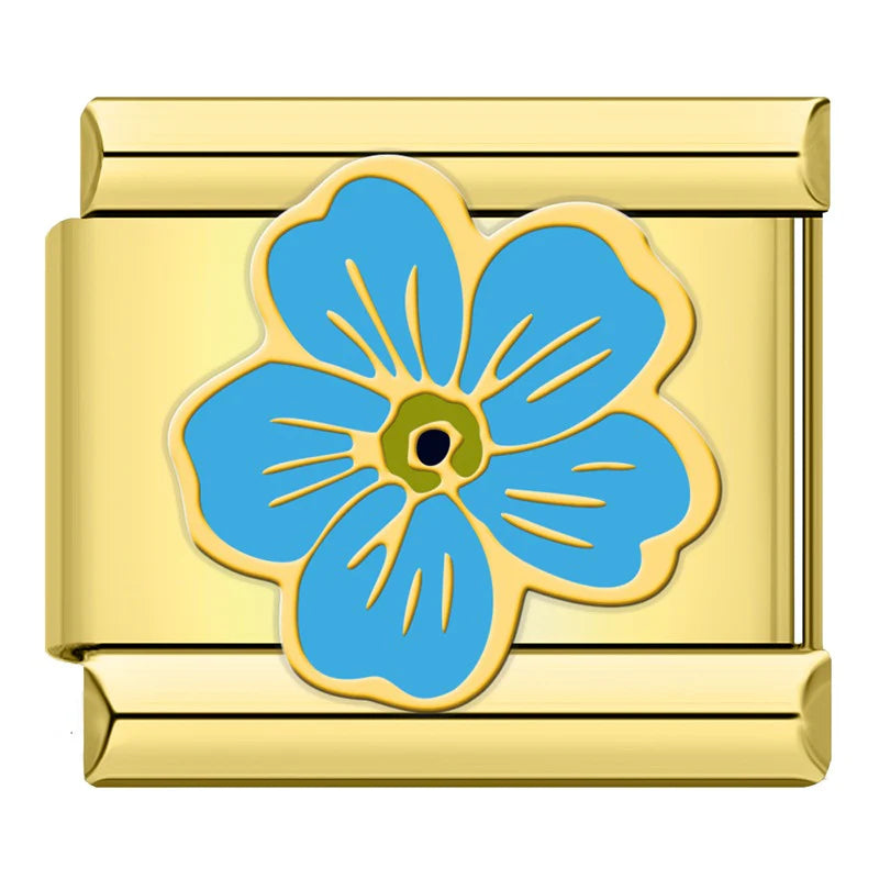 Gold Blue Hibiscus Flower