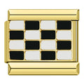 Gold Black and White Check