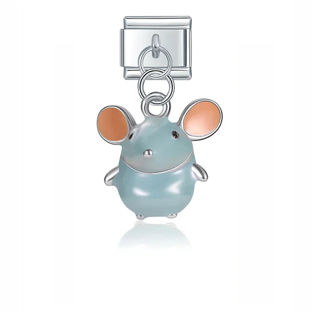 Silver Cute Mouse Pendant / Dangle
