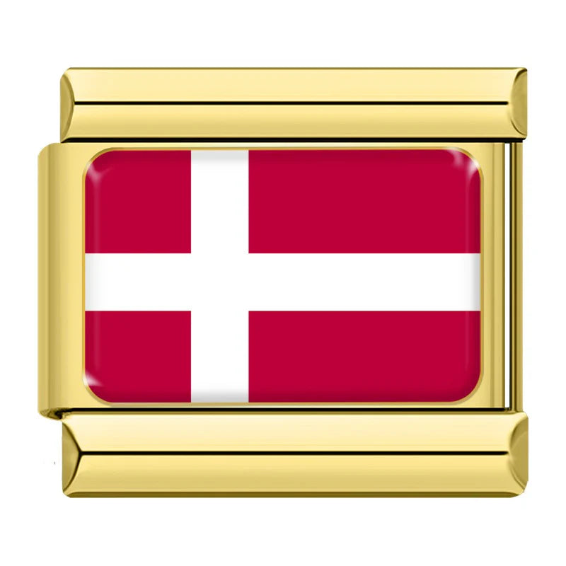 Gold Denmark Flag