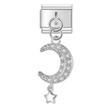 Silver Bling Moon & Star Pendant / Dangle