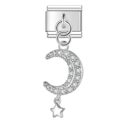 Silver Bling Moon & Star Pendant / Dangle