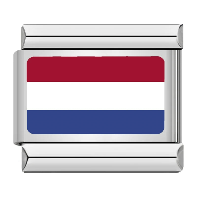 Silver Netherlands Flag