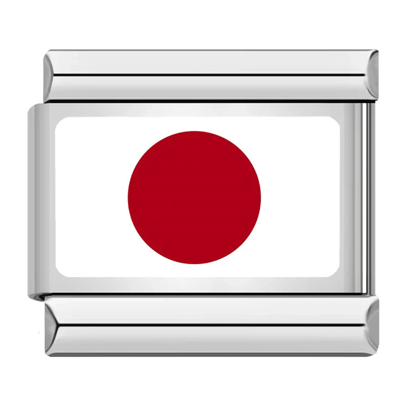 Silver Japan Flag