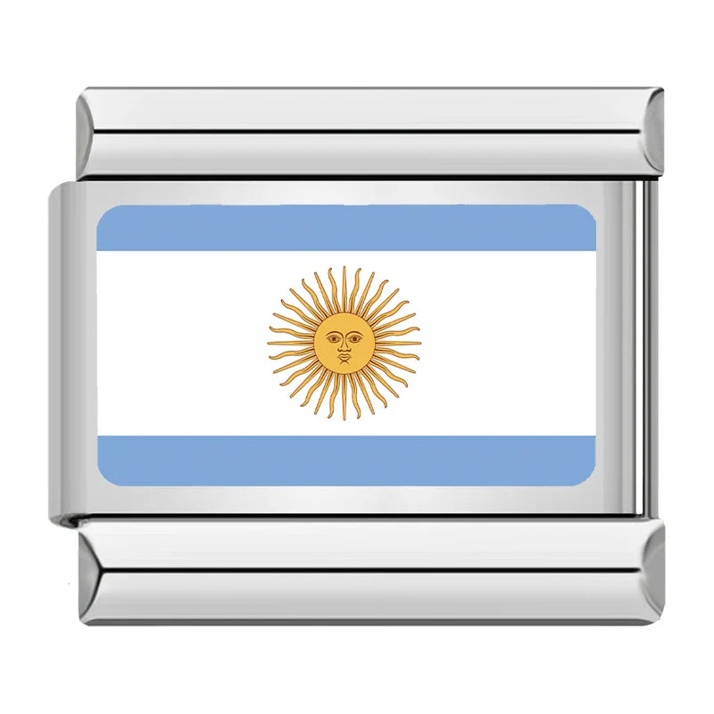 Silver Argentina Flag