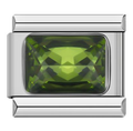 Silver Green Bling Rectangle