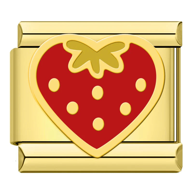 Gold Strawberry Heart