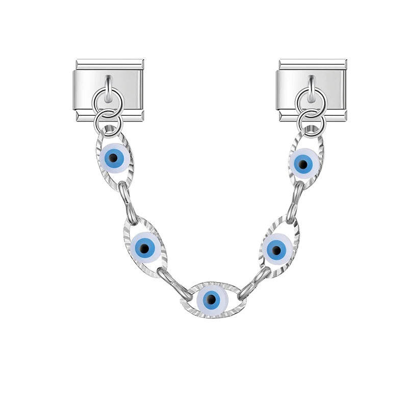 Silver Evil Eye Chain Dangle
