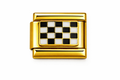 Gold Black and White Check