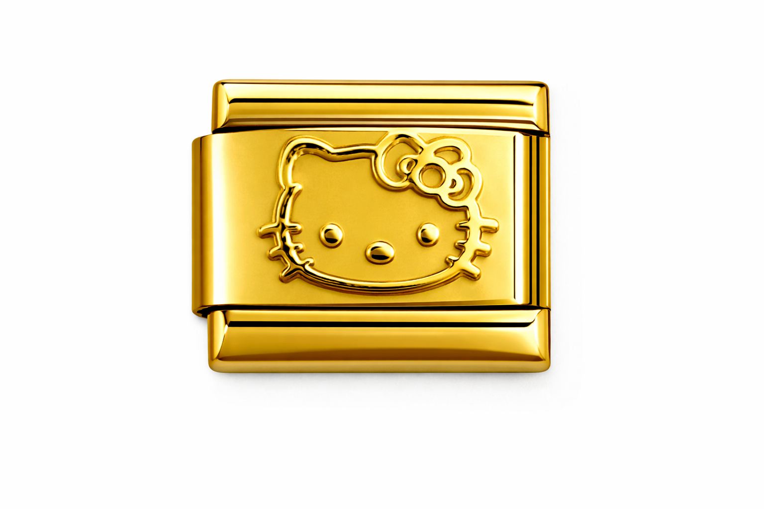 Gold Kitty Face Etched