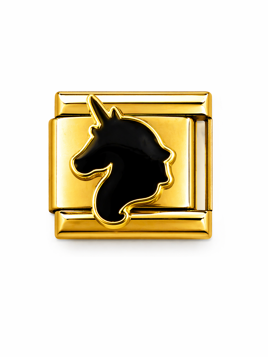 Gold Black Unicorn Silhouette