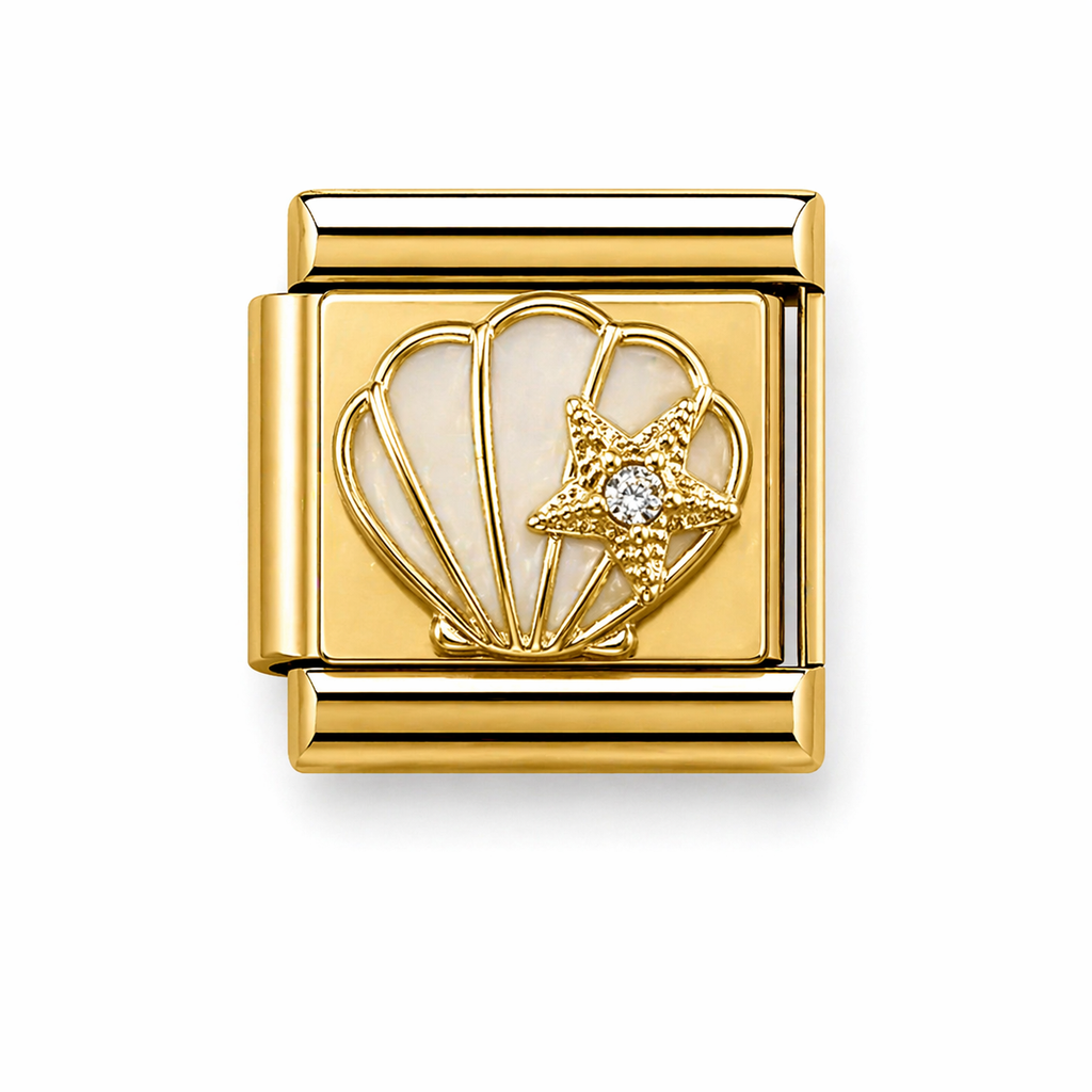 Gold Raised Bling Seashell