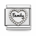 Silver Raised Family Heart