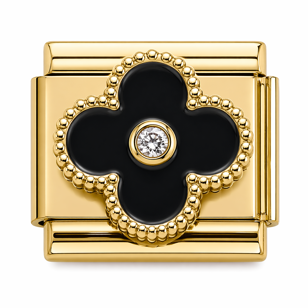 Gold Black Clover with Bling
