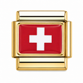 Gold Switzerland (Swiss) Flag