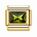 Gold Dark Green Rectangle Bling / Stone