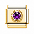 Gold Purple Rectangle Bling / Stone