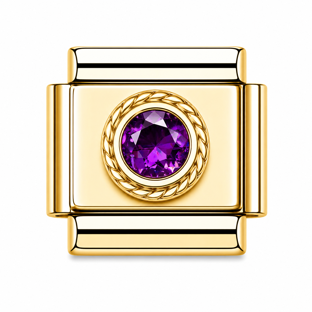 Gold Purple Rectangle Bling / Stone