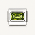 Silver Light Green Bling Rectangle