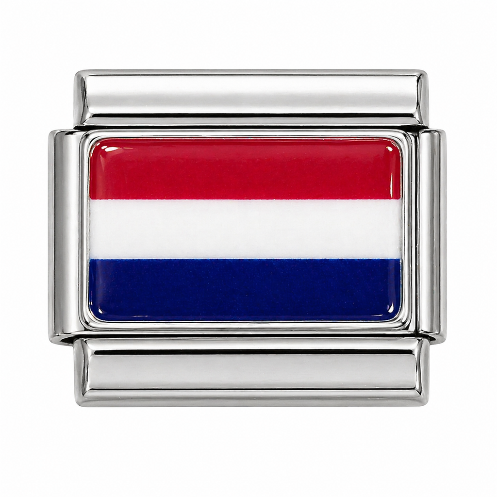 Silver Netherlands Flag