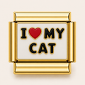 Gold I heart (love) My Cat