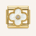 Gold White Clover with Bling
