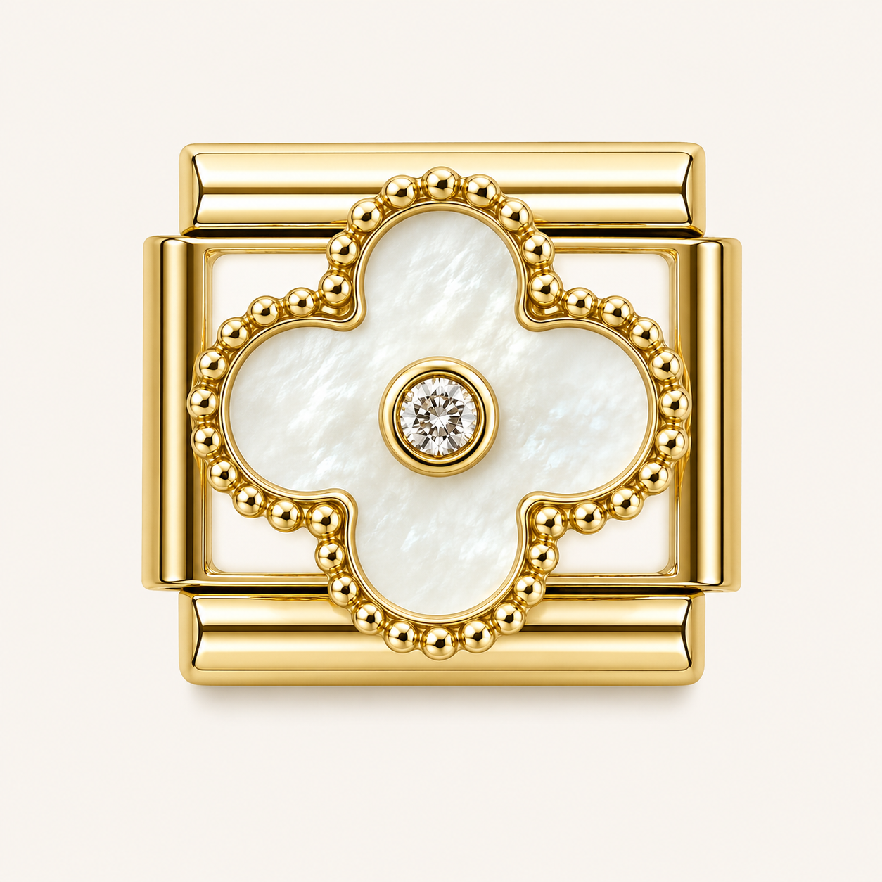 Gold White Clover with Bling