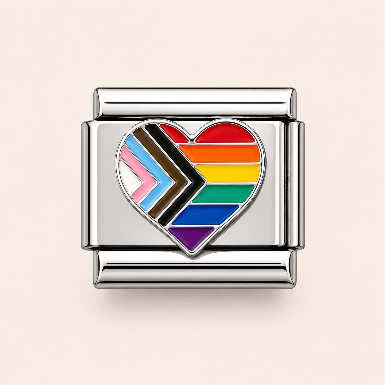 Silver Pride Rainbow Heart