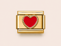 Gold Raised Red Heart