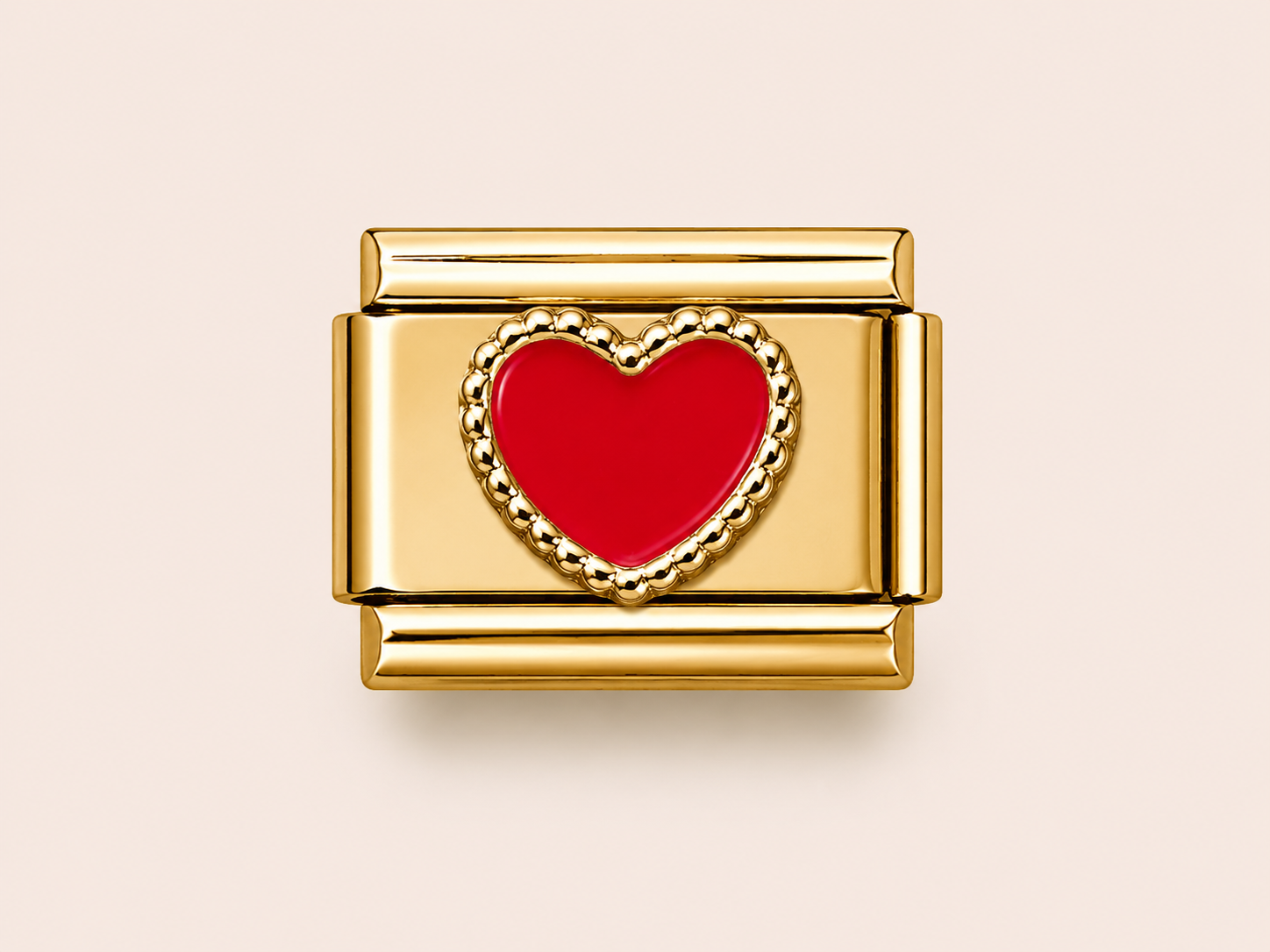 Gold Raised Red Heart