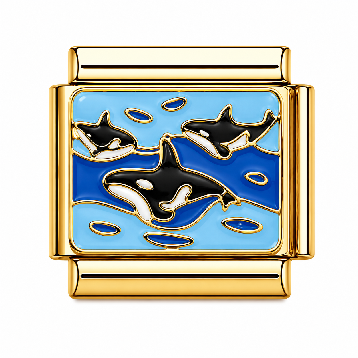 Gold Orca Whales Swimming