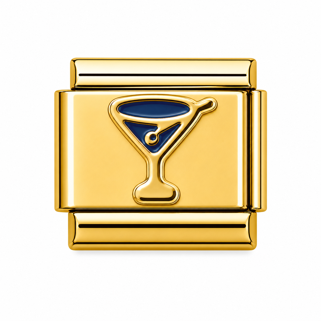 Gold Blue Cocktail Martini