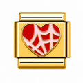 Gold Red Spiderweb Heart