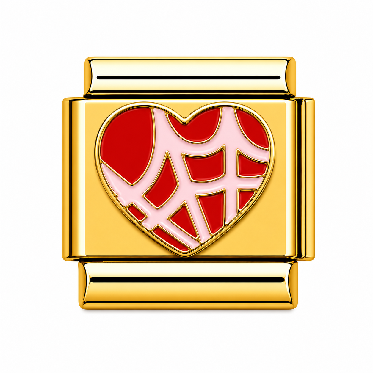 Gold Red Spiderweb Heart