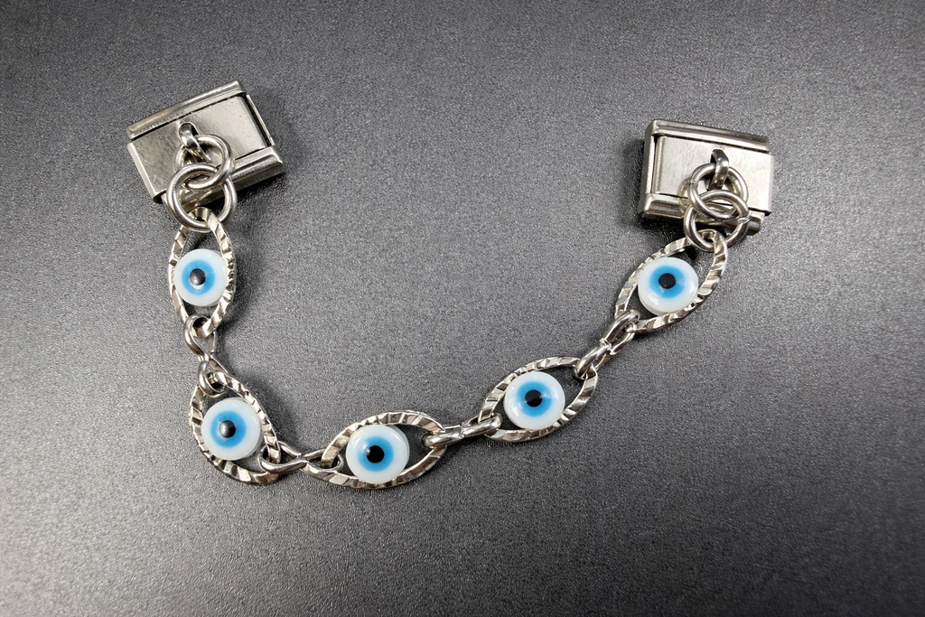 Silver Evil Eye Chain Dangle