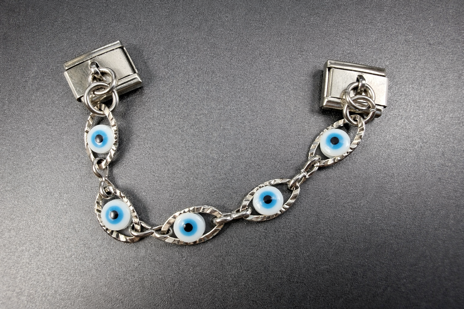 Silver Evil Eye Chain Dangle