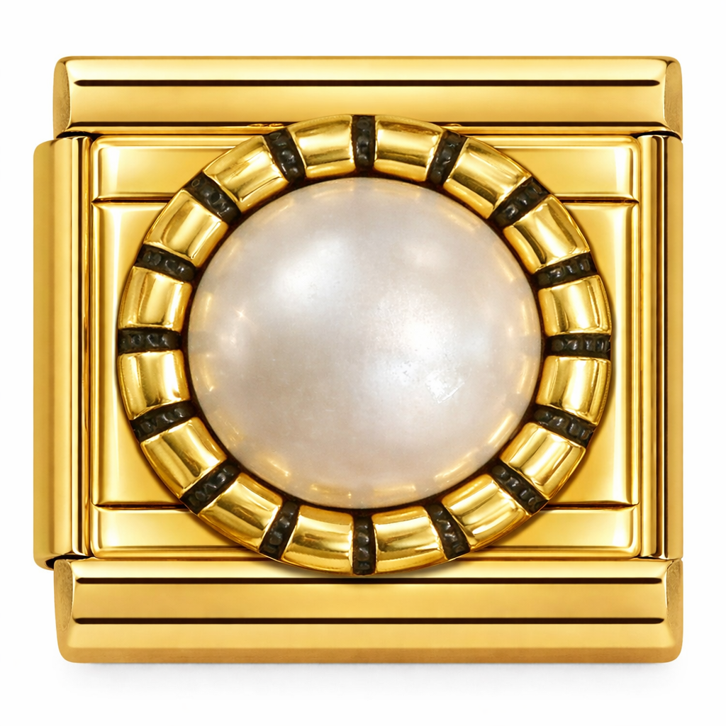 Gold White Pearl With Trim