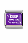 Silver Purple Words Keep Moving Forward