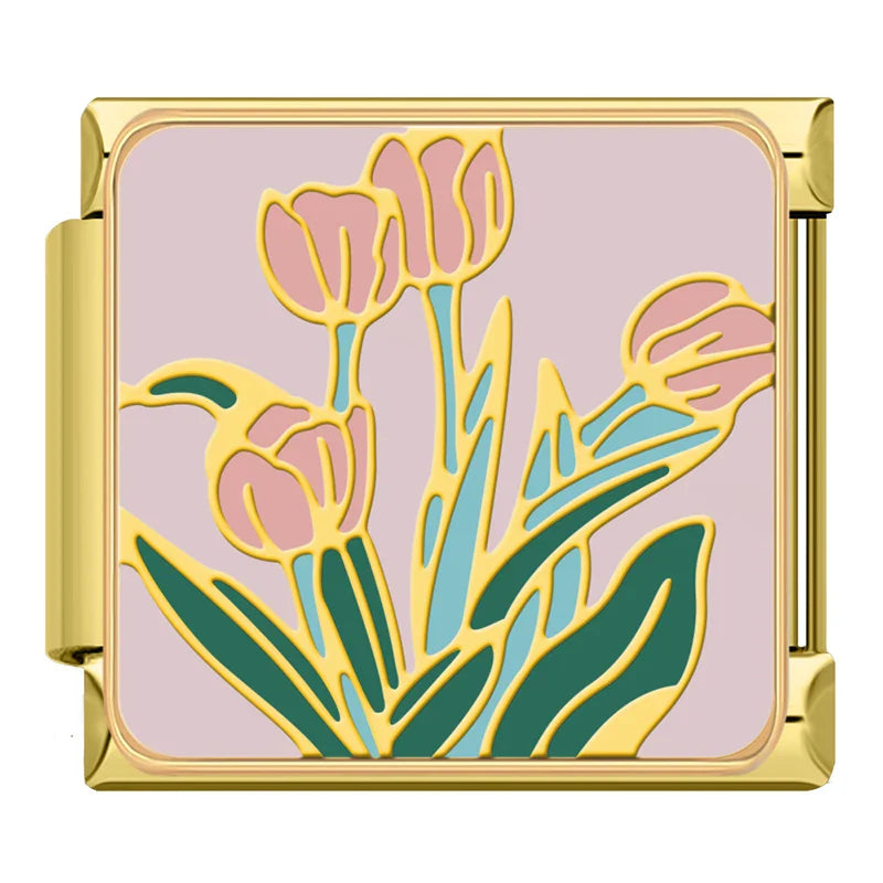 Gold Pink Tulips