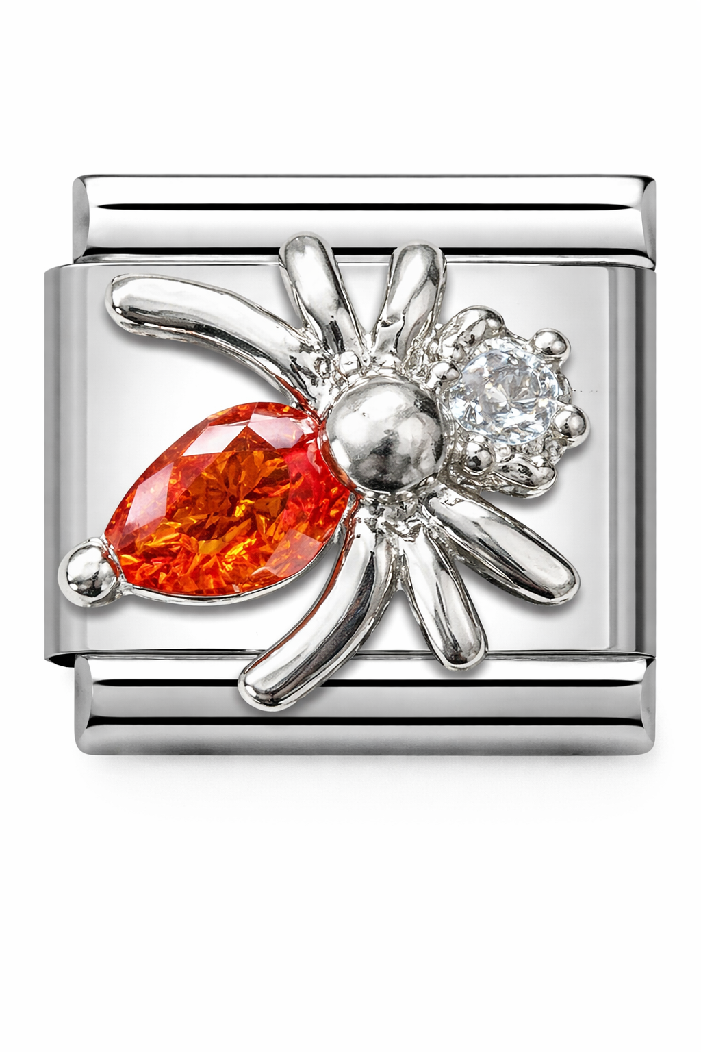 Silver Red Bling Spider