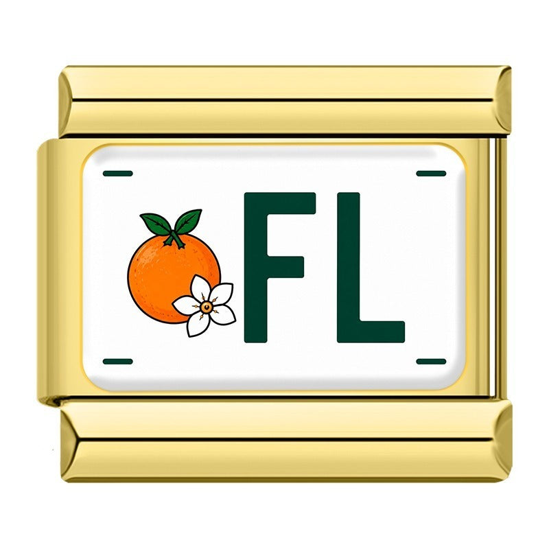 Gold Florida (FL) License Plate