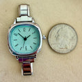 Silver Aqua Rounded Square Watch Face